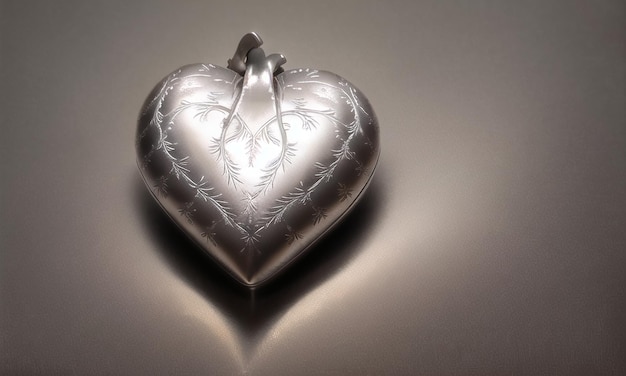 Heart 3d Concept Art for Valentine Day Love Romantic Background with copy space Generative AI