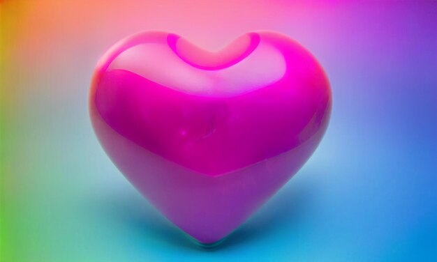 Heart 3d Concept Art for Valentine Day Love Romantic Background with copy space Generative AI