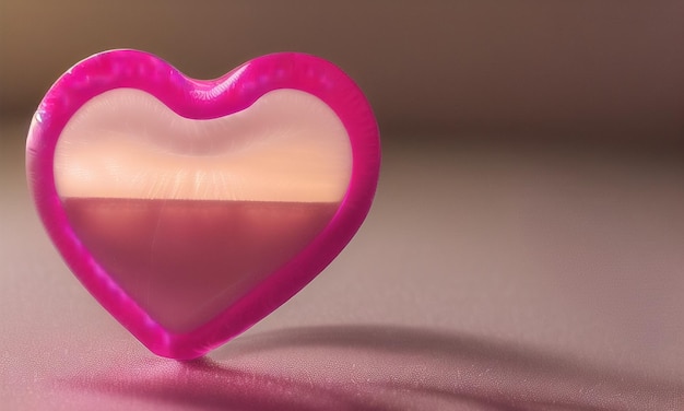 Heart 3d Concept Art for Valentine Day Love Romantic Background with copy space Generative AI