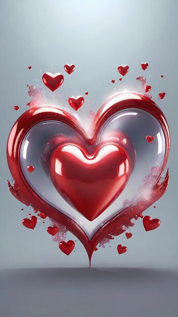 Heart 3D illustration background wallpaper