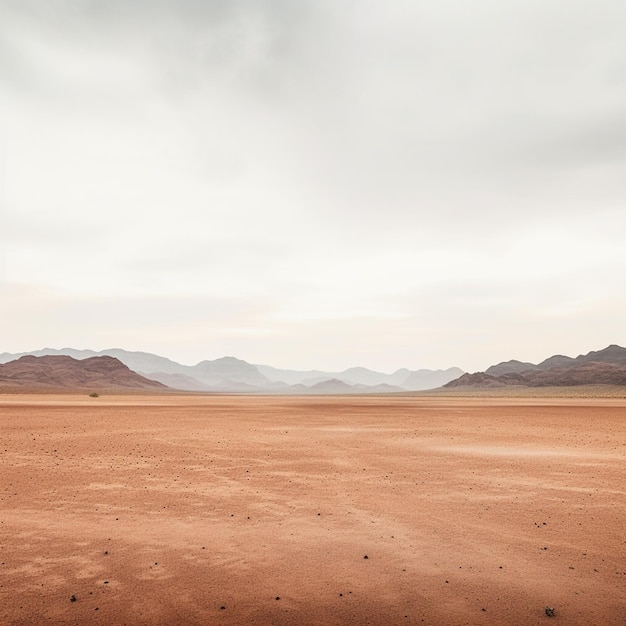 Photo in the heart of the arid desert a captivating scene unfolds under the gently overcast skies