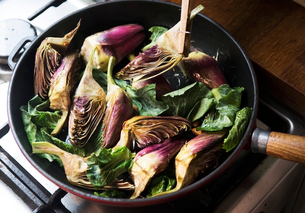 Heart of artichoke food photgraphy recipe idea