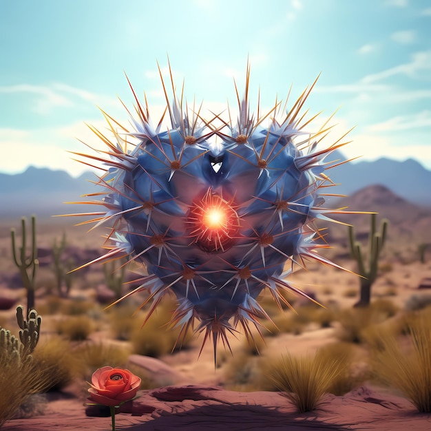 Heart as a symbol of the most tender and vulnerable part of our being flowerheart is surrounded by thorns representing the dangers Generative ai