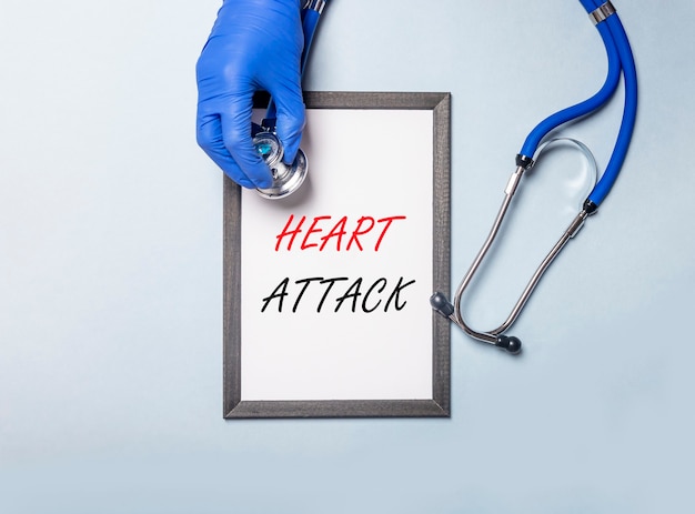 Heart attack inscription words. medical and health concept.