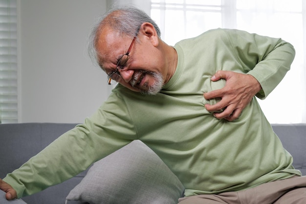 Heart attack symptoms senior heart attack suffering indoor