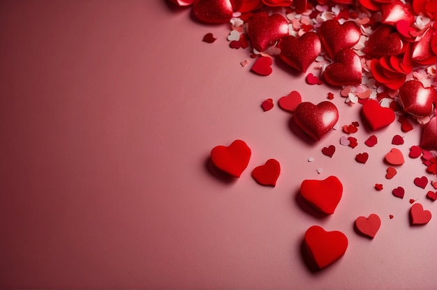 ハートの背景バレンタインデー恋の背景赤い心ロマンスと情熱