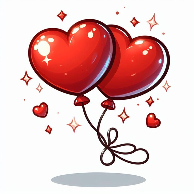 Foto palloncino del cuore che galleggia