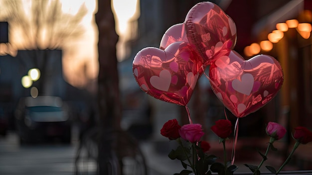 heart balloon on valentines day