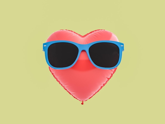 Heart Balloon with Sunglasses