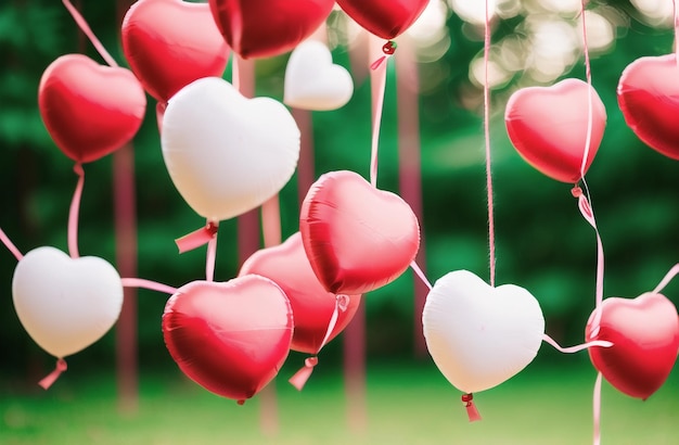 Heart Balloons Helium Ballooons for celebrating love Valentine's day children Generative AI