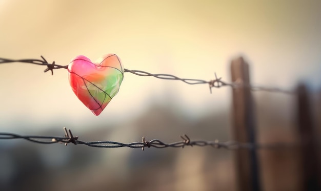 A heart on a barbed wire