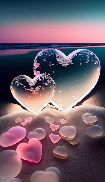 Heart on the beach wallpapers