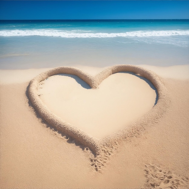 a heart on the beach