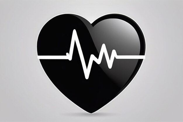 Photo heart beat cardiogram pulse icon