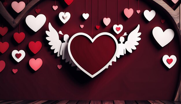 heart beautiful background valentines day background with red hearts cute love banner 3d hearts