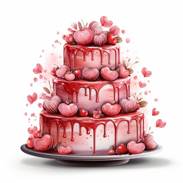 Foto heart cake valentine sublimation clipart sfondo bianco colorato