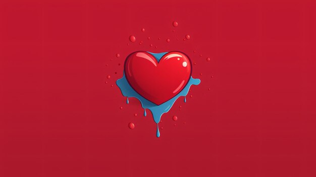 Photo heart cartoon on a solid background