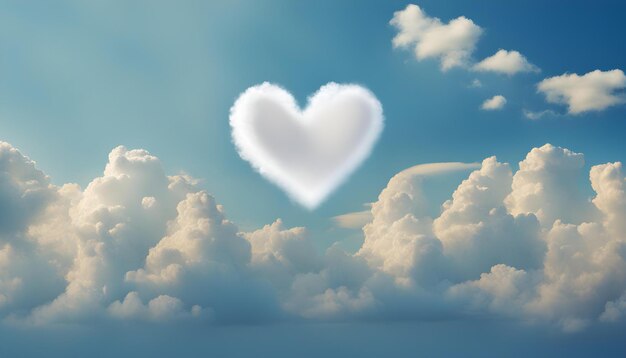 Heart cloud on blue sky
