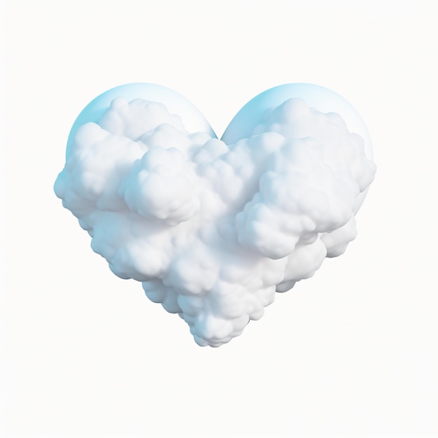 Photo heart cloud isolated on white background