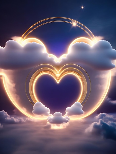 heart in the clouds symbol illustration