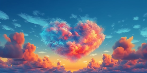 heart in the clouds with heart in the sky