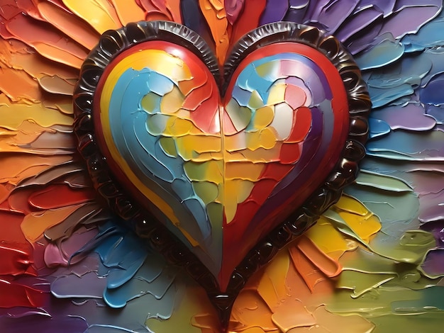 heart colorfull with paint