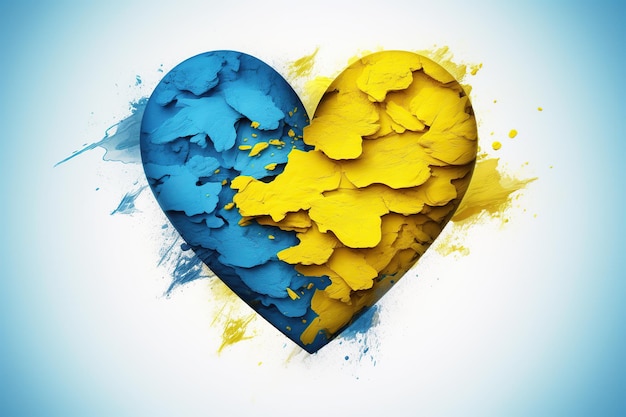 Heart in colors of Ukraine flag