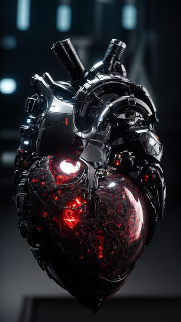 heart cyber illustration with respective art style 3D rendering 3