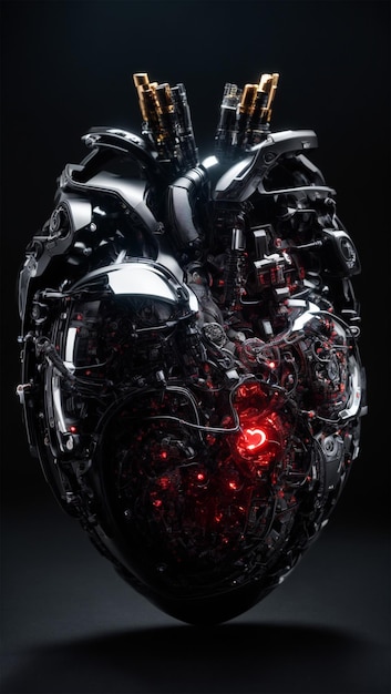 heart cyber illustration with respective art style 3D rendering 6