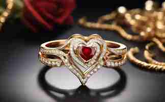 Photo heart diamond cluster ringcarat ladies ring electroplatingengagement wishes status ring