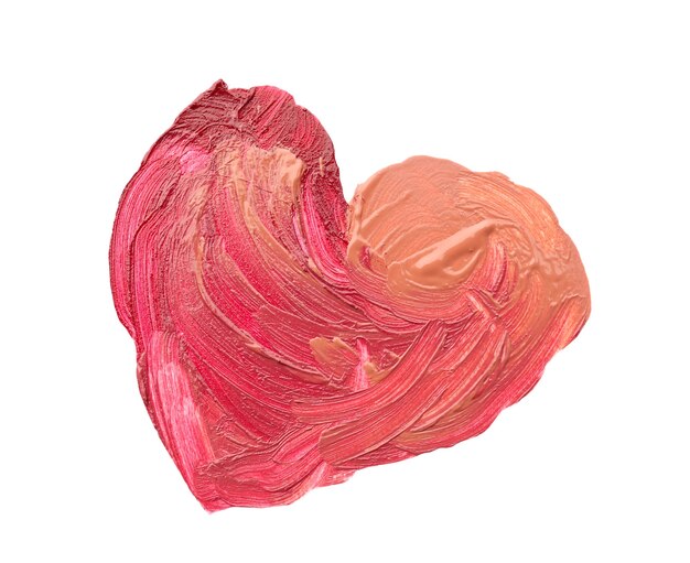 Heart drawn with color lipstick