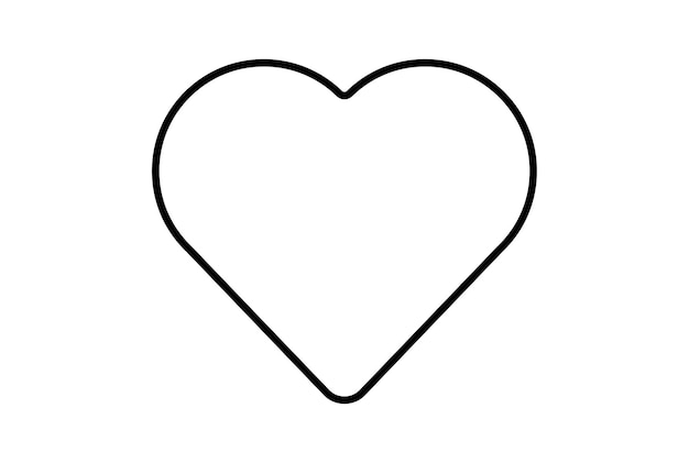 Photo heart flat icon minimalistic line shape symbol black sign artwork