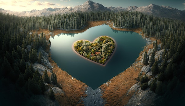 Heart of forest nature earth day world environment day background photo illustration