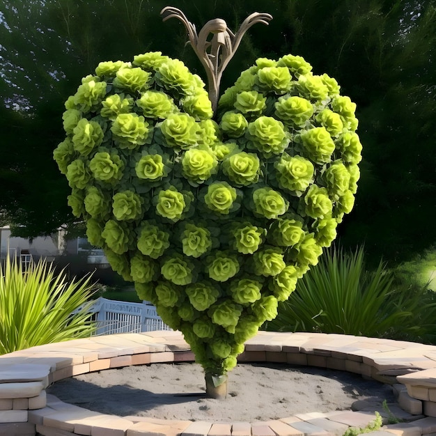 The heart in the form of green plants