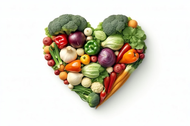 Heart formed with vegetables AI generated
