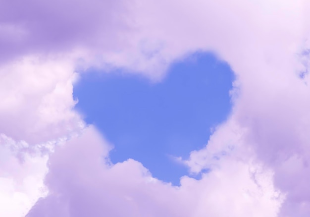 Heart from cloud on sky