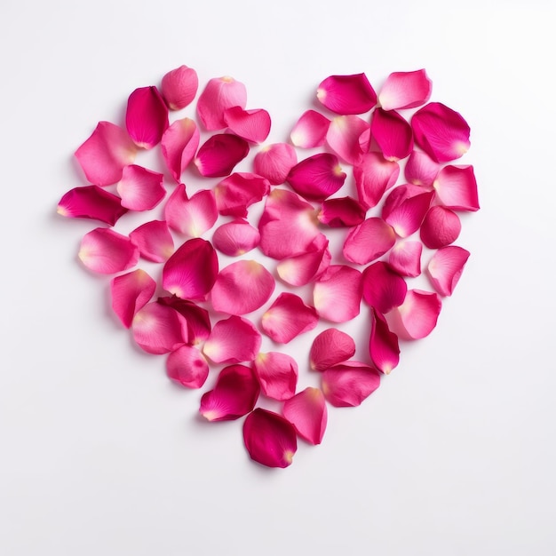 Heart from rose petals Illustration AI GenerativexA