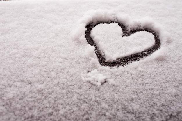 Heart in the frozen snow