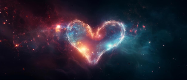 Heart galaxy heart shape Generative AI