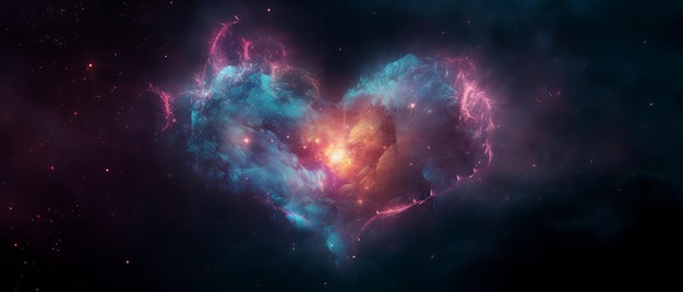 Heart galaxy heart shape Generative AI