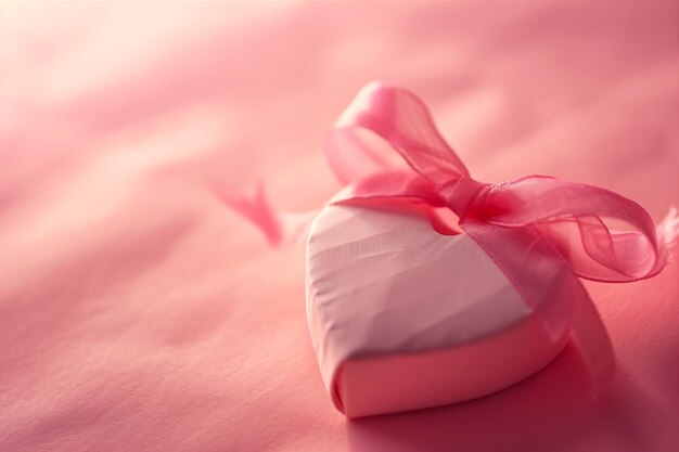 Heart Gift Box with Pink Ribbon