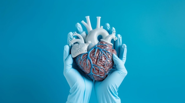 赤い心臓を握る手 赤い手を握る心臓 医療 愛臓器の寄付