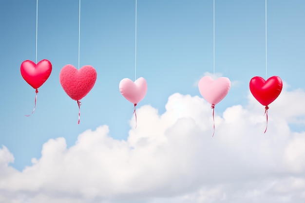 heart hanging on sky background illustration