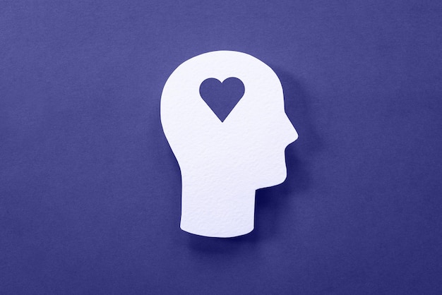 Heart in head symbol for love,affection, psychology and addiction concept