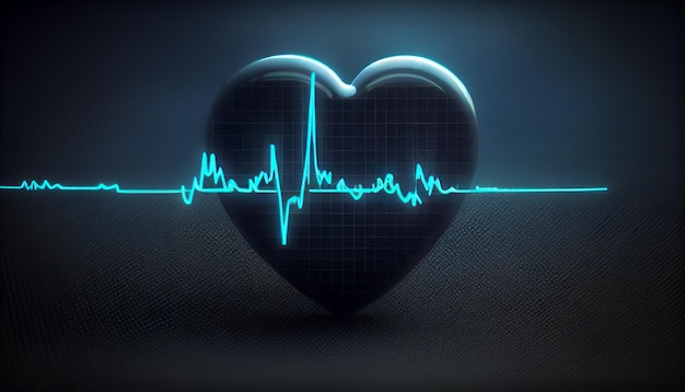 Heart and heartbeat pulse Generative AI