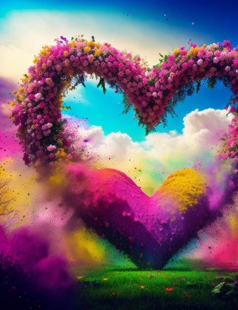 The heart of Holi Flowers and Nature background