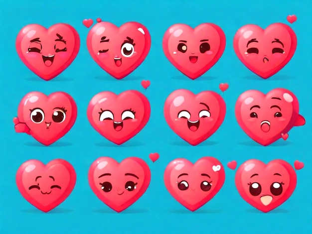 Photo heart icon with any eye expresion