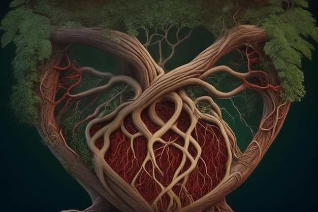 a Heart Intertwined With Roots Symbolizing Love That Grows And Strengthens Over Time