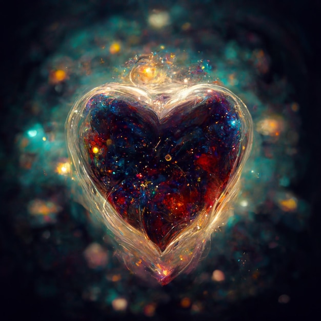 A heart is in the center of a black background.