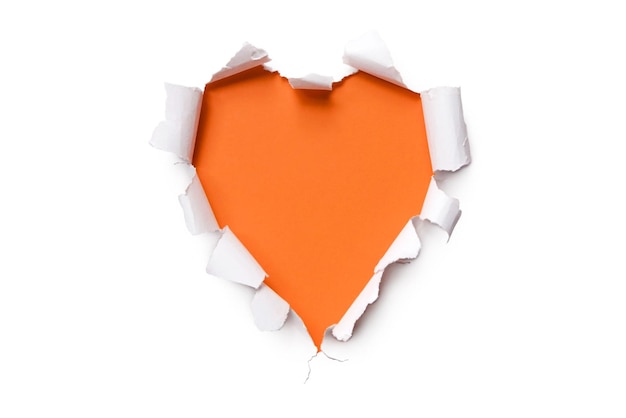 A heart is cut out of paper.